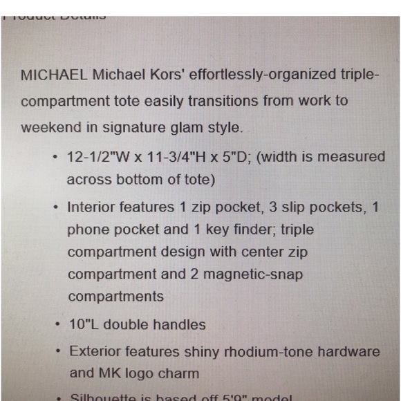 Michael Kors handbag. Vanilla color with tan straps and gold hardware. - Picture 16 of 16